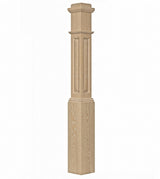 ARP-4091 Actual Raised Panel Box Newel Post, White Oak