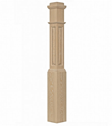 ARP-4091 Actual Raised Panel Box Newel Post, White Oak