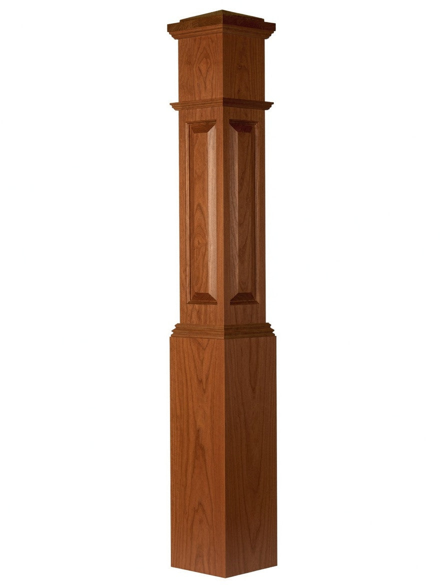 ARP-4092 Actual Raised Panel Large Box Newel Post, American Cherry