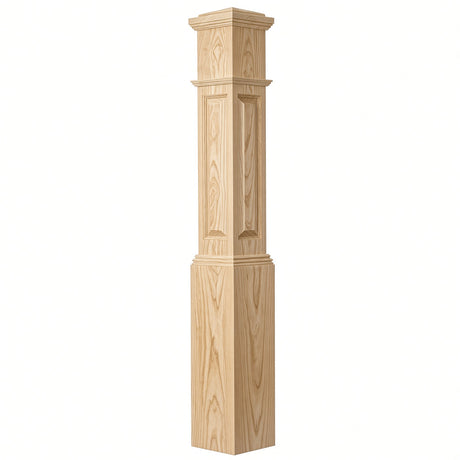 ARP-4092 Actual Raised Panel Large Box Newel Post, Ash