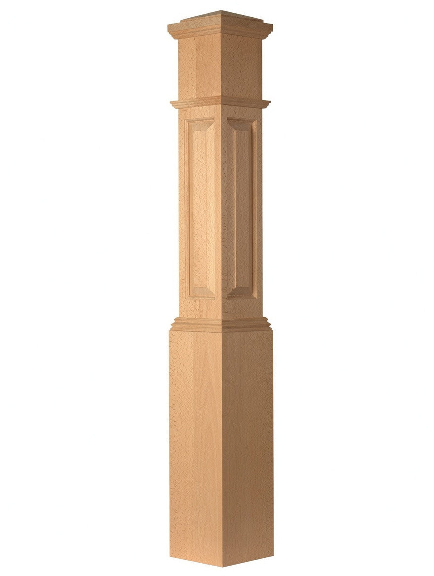ARP-4092 Actual Raised Panel Large Box Newel Post, Beech