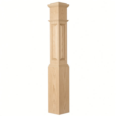 ARP-4092 Actual Raised Panel Large Box Newel Post, Birch