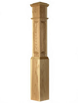 ARP-4092 Actual Raised Panel Large Box Newel Post, Hickory