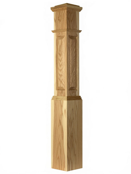 ARP-4092 Actual Raised Panel Large Box Newel Post, Hickory