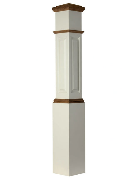 ARP-4092 Primed with Special Species Trim Actual Raised Panel Large Box Newel