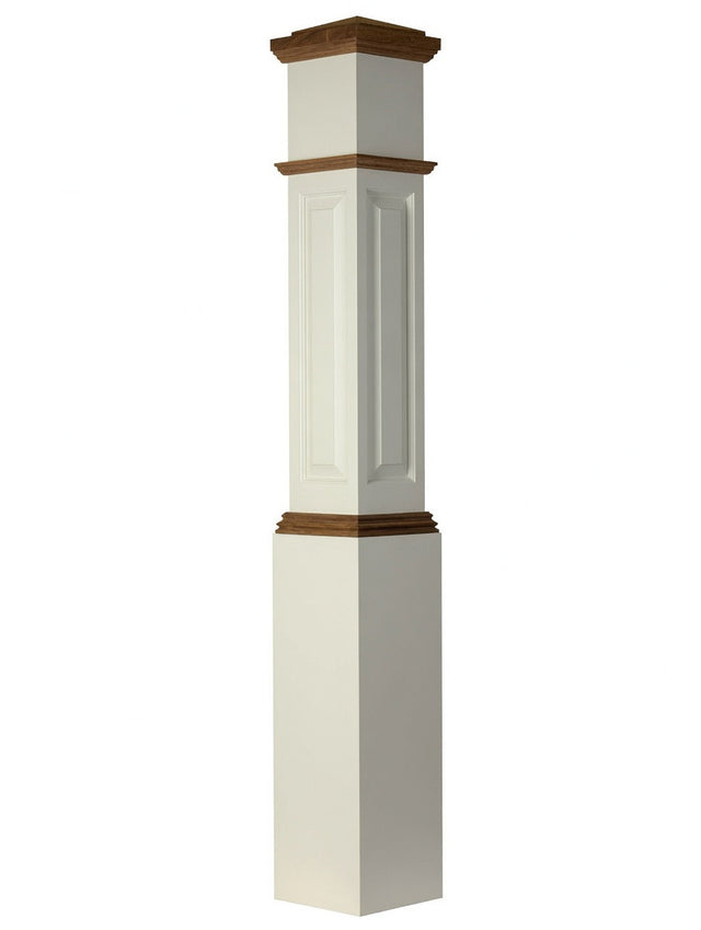 ARP-4092 Primed with Special Species Trim Actual Raised Panel Large Box Newel