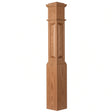 ARP-4092 Actual Raised Panel Large Box Newel Post, Red Oak