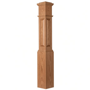 ARP-4092 Actual Raised Panel Large Box Newel Post, Red Oak