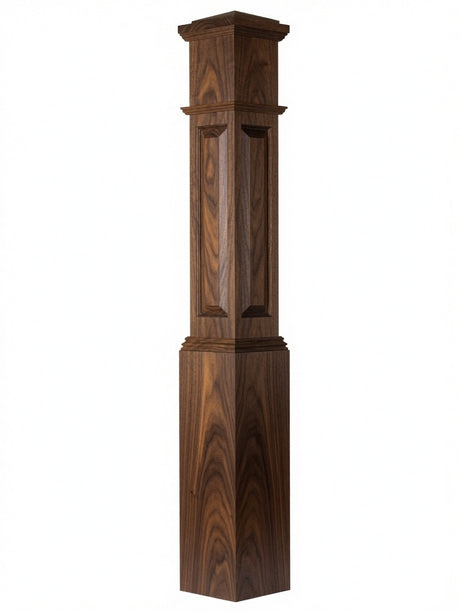 ARP-4092 Actual Raised Panel Large Box Newel Post, Walnut