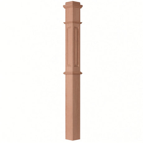 ARP-4375 4-3/4" x 62" Actual Raised Panel Box Newel Post, Alder