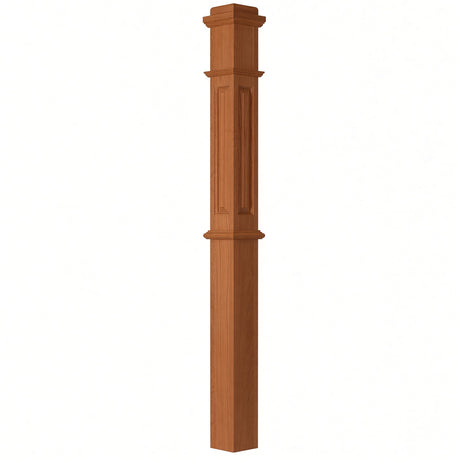 ARP-4375 4-3/4" x 62" Actual Raised Panel Box Newel Post, American Cherry