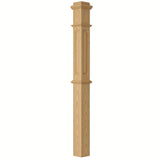 ARP-4375 4-3/4" x 62" Actual Raised Panel Box Newel Post, Ash