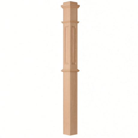 ARP-4375 4-3/4" x 62" Actual Raised Panel Box Newel Post, Beech