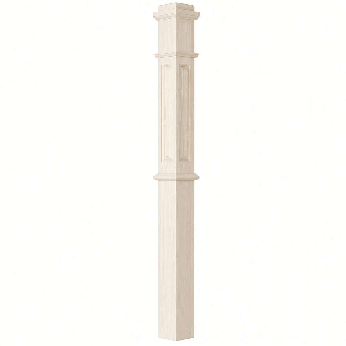 ARP-4375 4-3/4" x 62" Actual Raised Panel Box Newel Post, Hard Maple