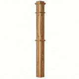 ARP-4375 4-3/4" x 62" Actual Raised Panel Box Newel Post, Hickory