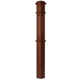 ARP-4375 4-3/4" x 62" Actual Raised Panel Box Newel Post, Mahogany