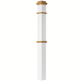 ARP-4375-PSST Actual Raised Panel 4-3/4" x 62" Box Newel Post, Primed with Special Species Trim