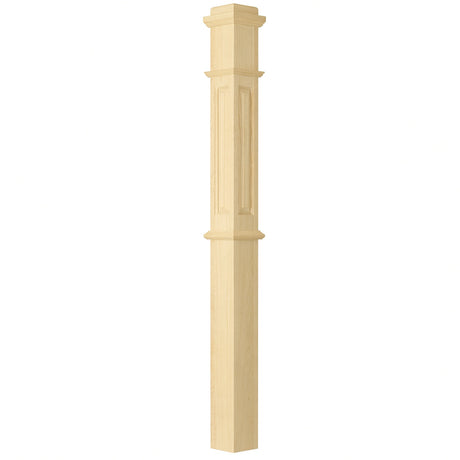 ARP-4375 4-3/4" x 62" Actual Raised Panel Box Newel Post, Poplar