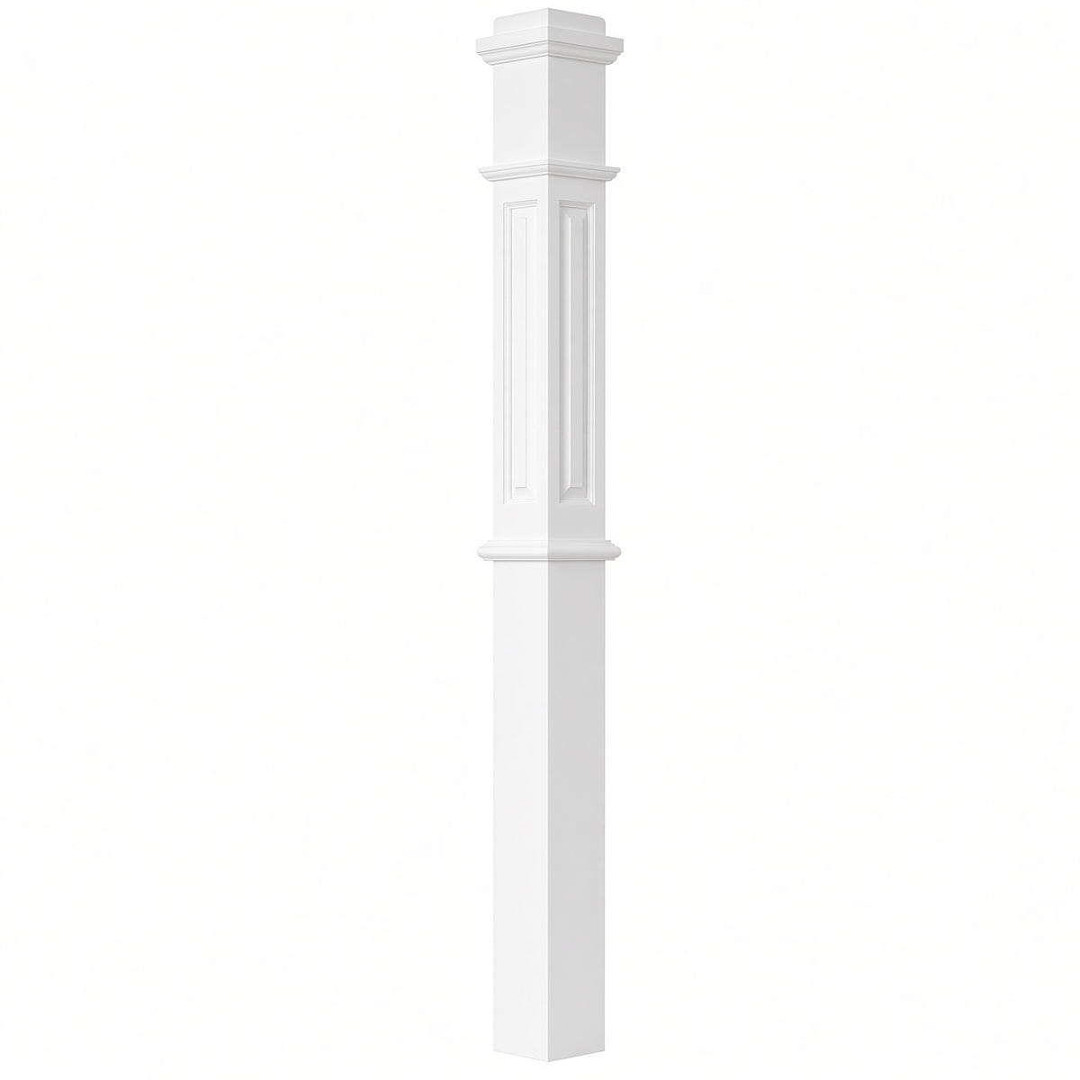 ARP-4375 4-3/4" x 62" Actual Raised Panel Box Newel Post, Primed
