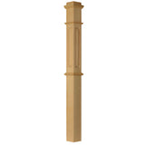 ARP-4375 4-3/4" x 62" Actual Raised Panel Box Newel Post, Red Oak