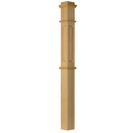 ARP-4375 4-3/4" x 62" Actual Raised Panel Box Newel Post, Red Oak