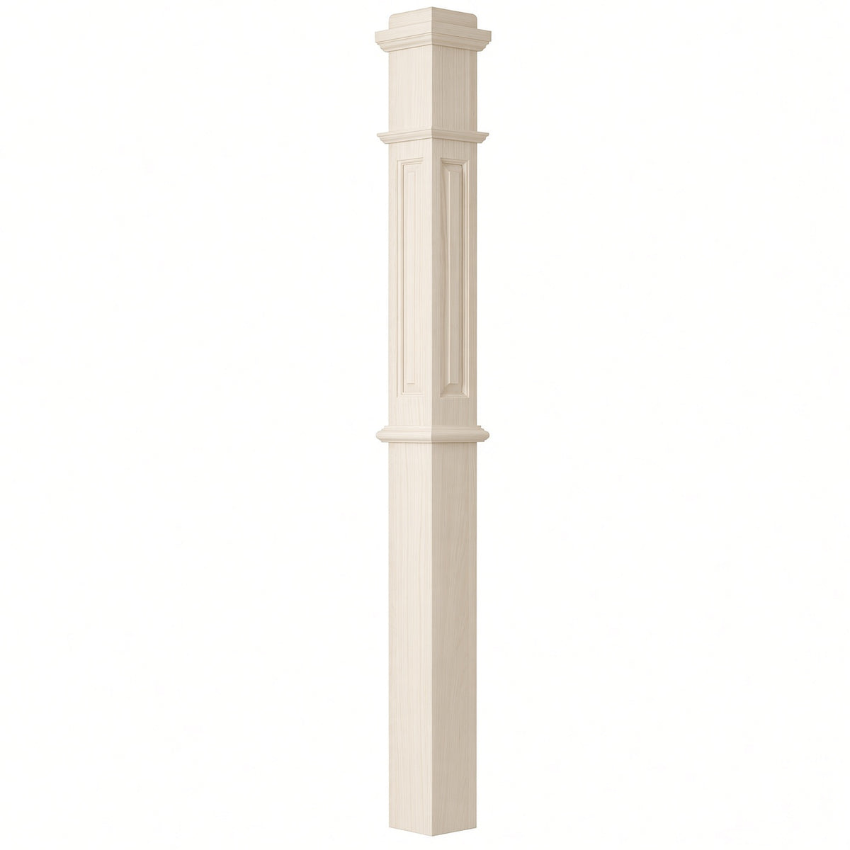 ARP-4375 4-3/4" x 62" Actual Raised Panel Box Newel Post, Soft Maple