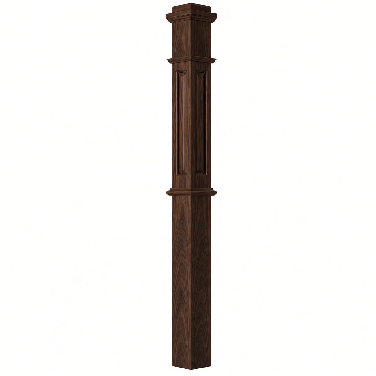 ARP-4375 4-3/4" x 62" Actual Raised Panel Box Newel Post, Walnut