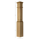 ARP-4092 Actual Raised Panel Large Box Newel Post