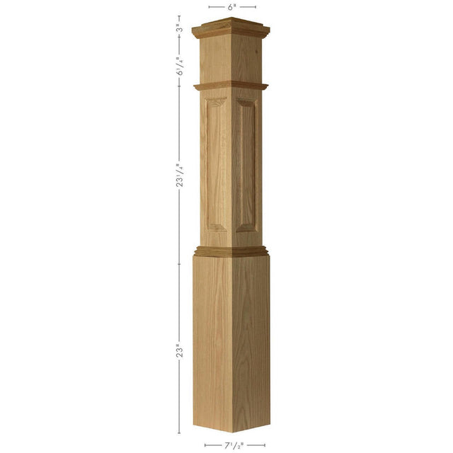 ARP-4092 Actual Raised Panel Large Box Newel Post