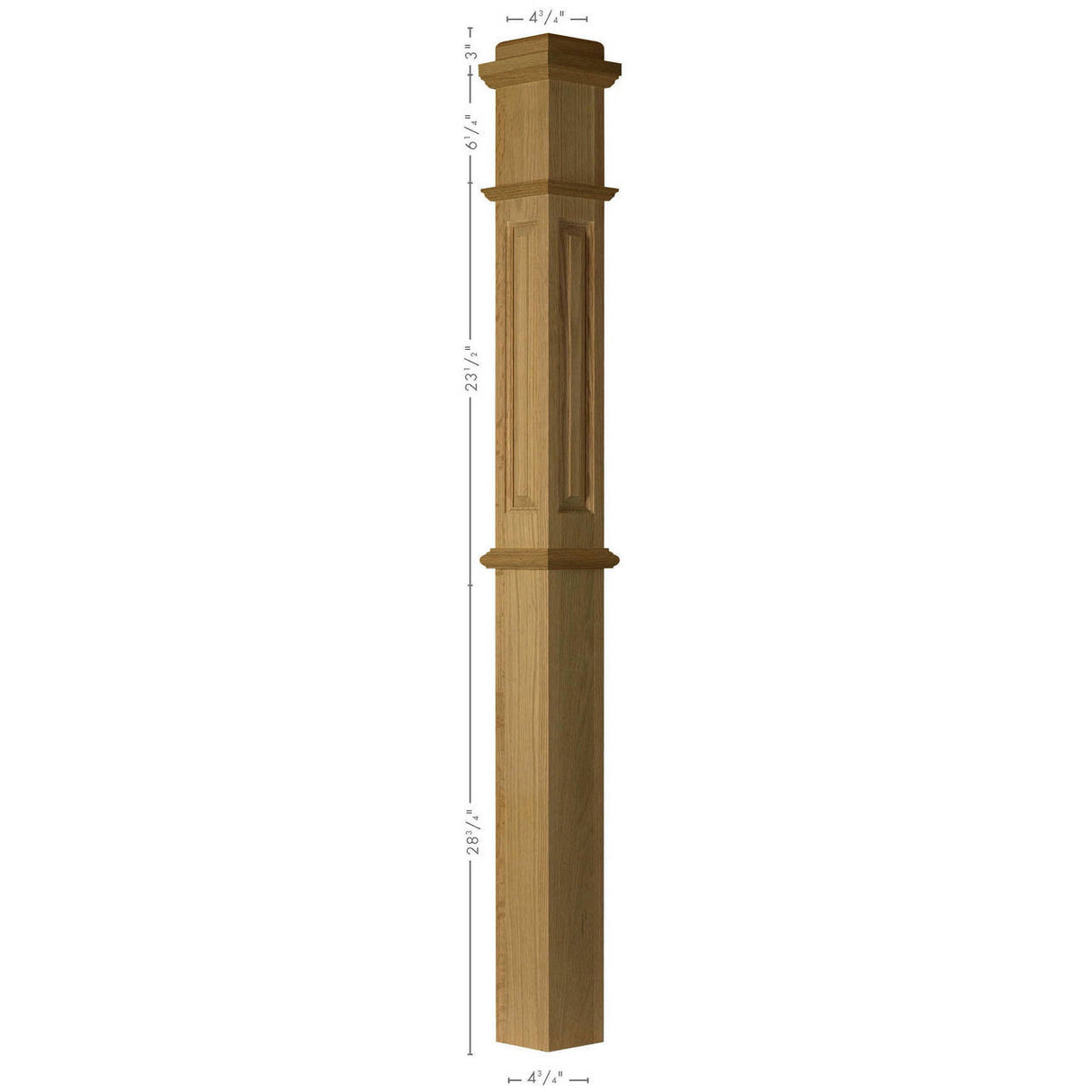 ARP-4375 Actual Raised Panel Box Newel Post 2