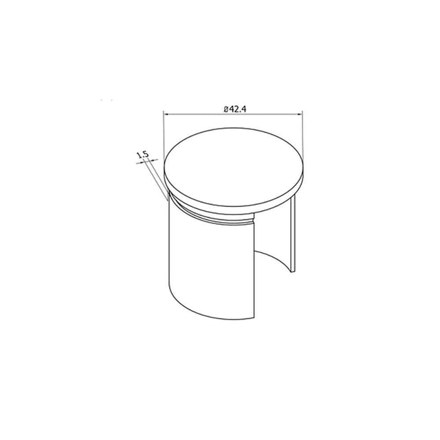 Flat End Cap for Round Glass Cap Rail, CADD