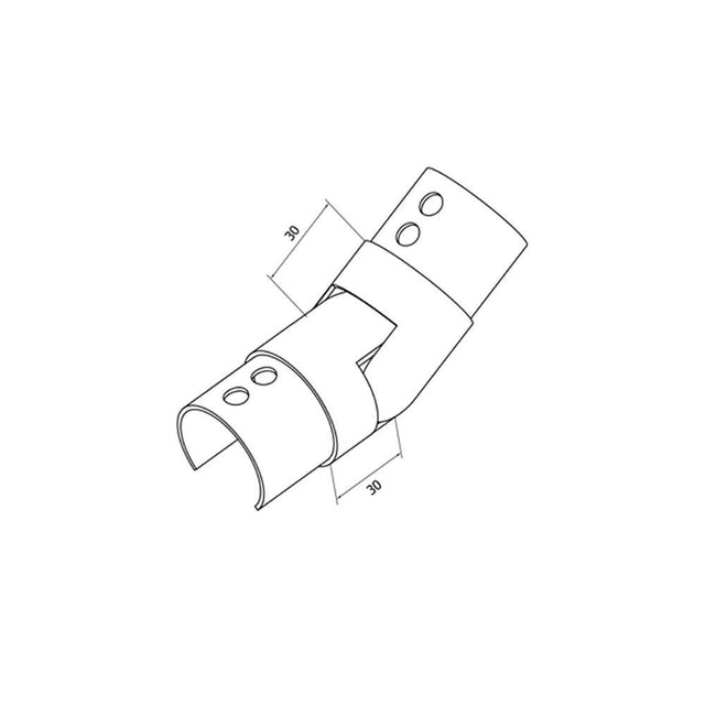 Round Glass Cap Rail Adjustable Fitting Upward (CADD)