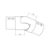 Round Glass Cap Rail Adjustable Fitting Downward (CADD)