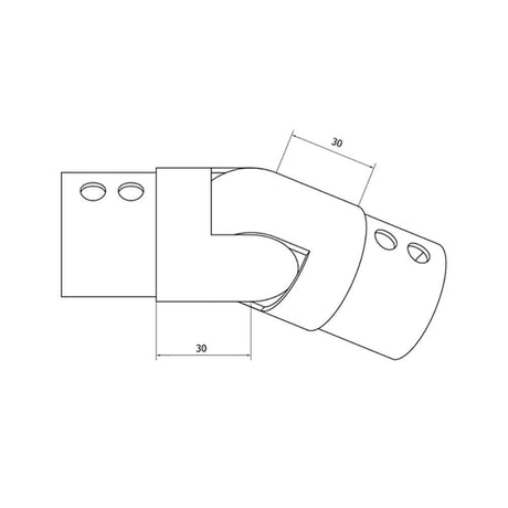 Round Glass Cap Rail Adjustable Fitting Downward (CADD)
