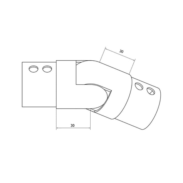 Round Glass Cap Rail Adjustable Fitting Downward (CADD)