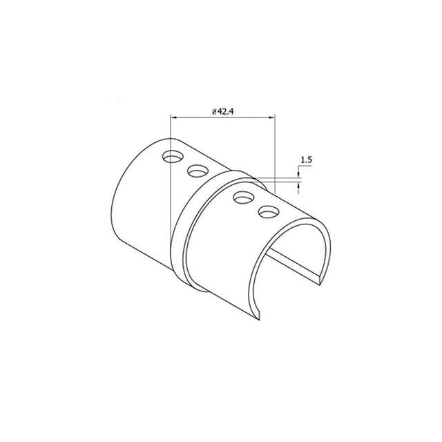Round Glass Cap Rail Inline Splice Coupler (CADD)
