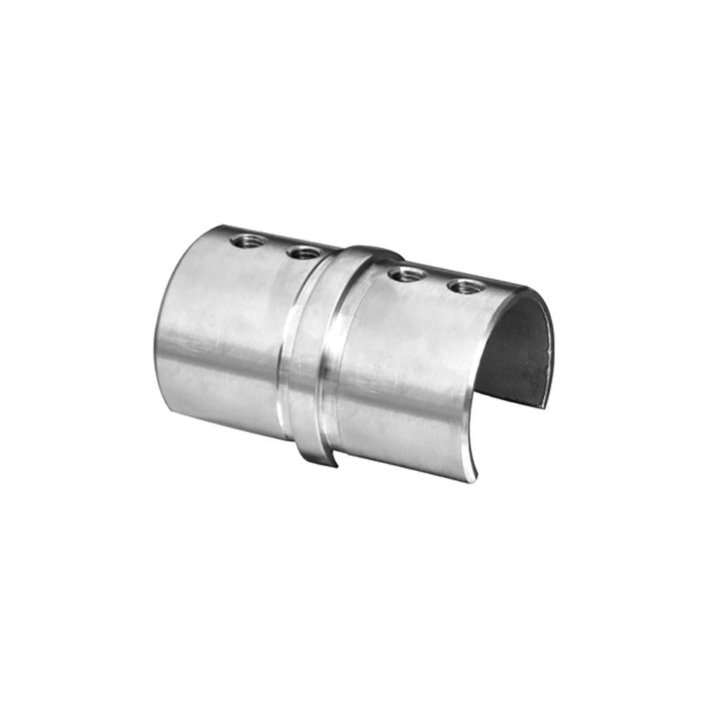 Round Glass Cap Rail Inline Splice Coupler