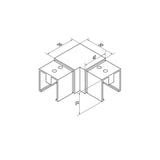 Square Glass Cap Rail 90 Degree Fitting (CADD)