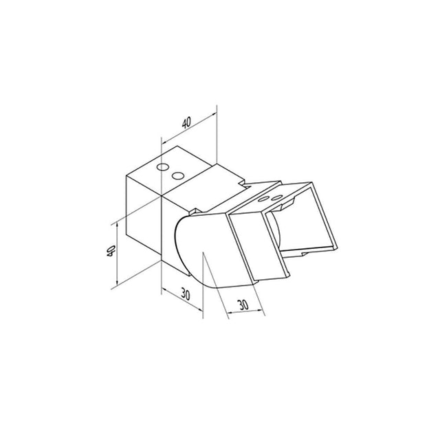 Square Glass Cap Rail Adjustable Angle Vertical Fitting (CADD)