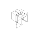 Square Glass Cap Rail Inline Splice Coupler (CADD)