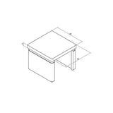 Square Glass Cap Rail End Cap (CADD)