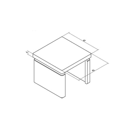 Square Glass Cap Rail End Cap (CADD)