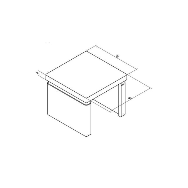 Square Glass Cap Rail End Cap (CADD)