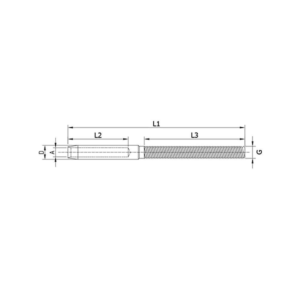 Left Handed Cable Terminal Stud ( SX ) (CADD)