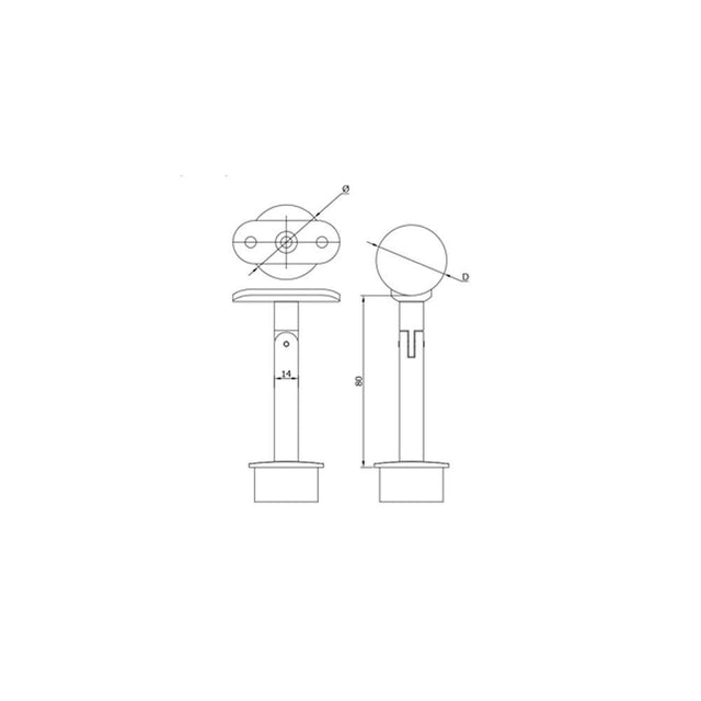 42.4 mm Post Handrail Support – Angle Adjustable CADD