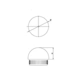 Round End Cap for 42.4 mm Round Rail, CADD