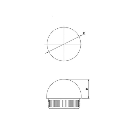 Round End Cap for 42.4 mm Round Rail, CADD