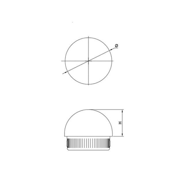 Round End Cap for 42.4 mm Round Rail, CADD
