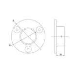 Wall Mount Flange for 42.4 mm Round Rail, CADD