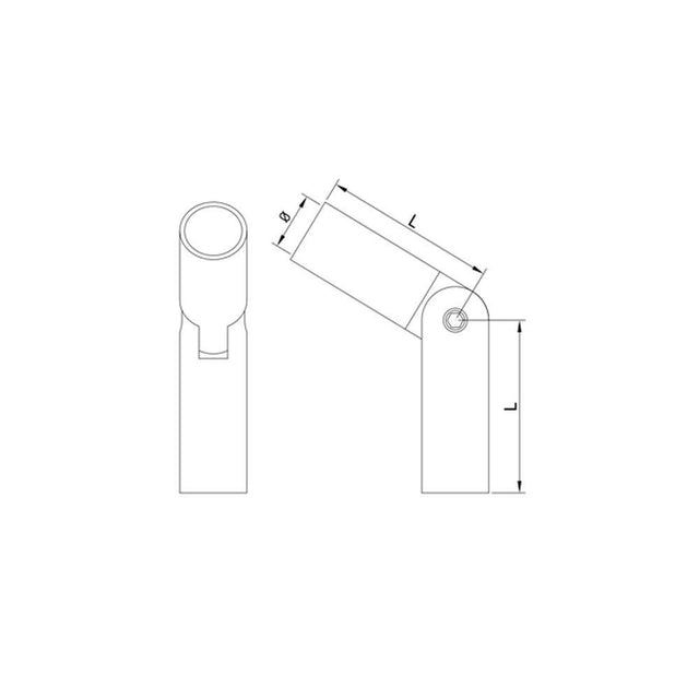 12 mm Round Bar Adjustable Round Bar Connector CADD Drawing